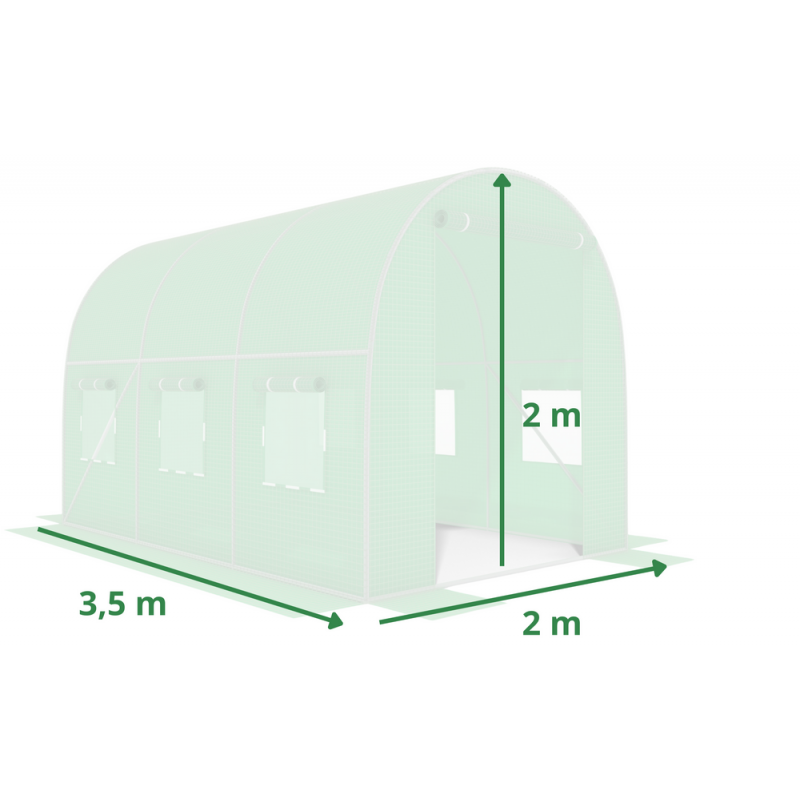 Плівка для теплиці 7 м² армована, щільність 140 г/м², з UV-4 фільтром, Зелена (Польща)