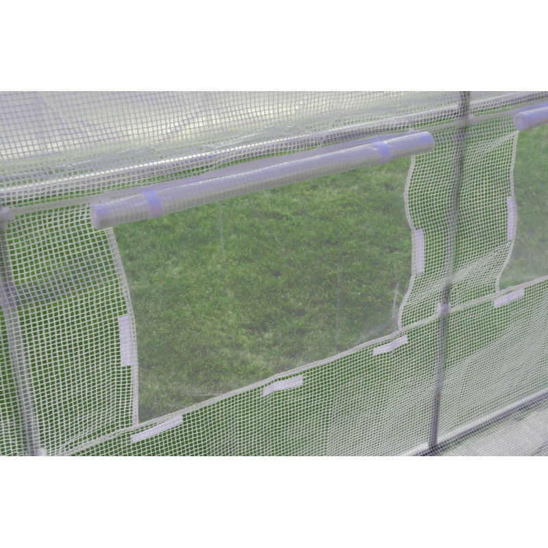 Садова теплиця 10 м² (4 х 2,5 х 2 м) з армованою плівкою UV-4, з вікнами, Біла (Польща)