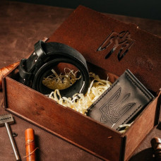 Подарунковий чоловічий набір з ременя Florida та затискача для грошей