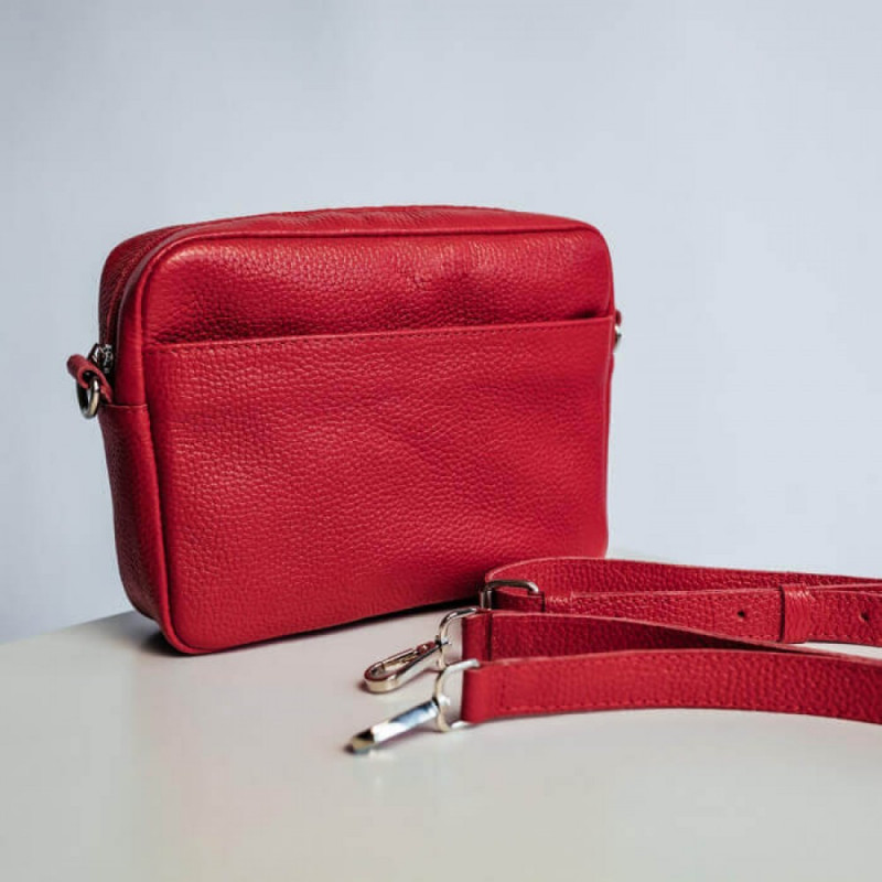 Жіночий набір ЦЕ ВСЕ ТОБІ з сумки Джорджія, гаманця Біфолд та ключниці в червоному кольорі