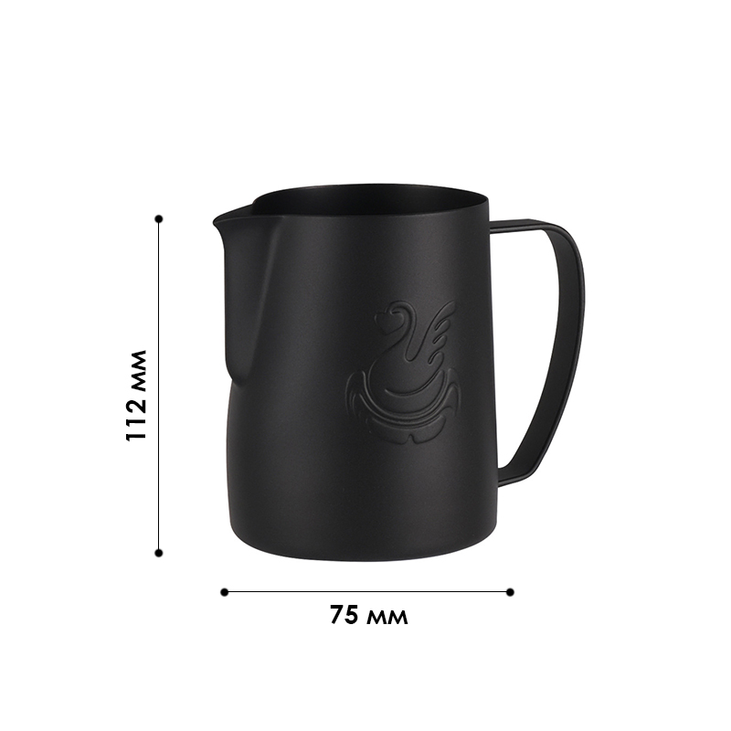 Питчер для молока JibbiJug молочник для вспенивания молока нержавеющая сталь градиент 600 мл Black Matt