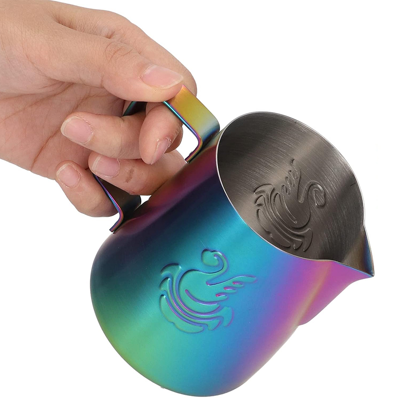 Питчер для молока JibbiJug молочник для вспенивания молока нержавеющая сталь градиент 600 мл Green