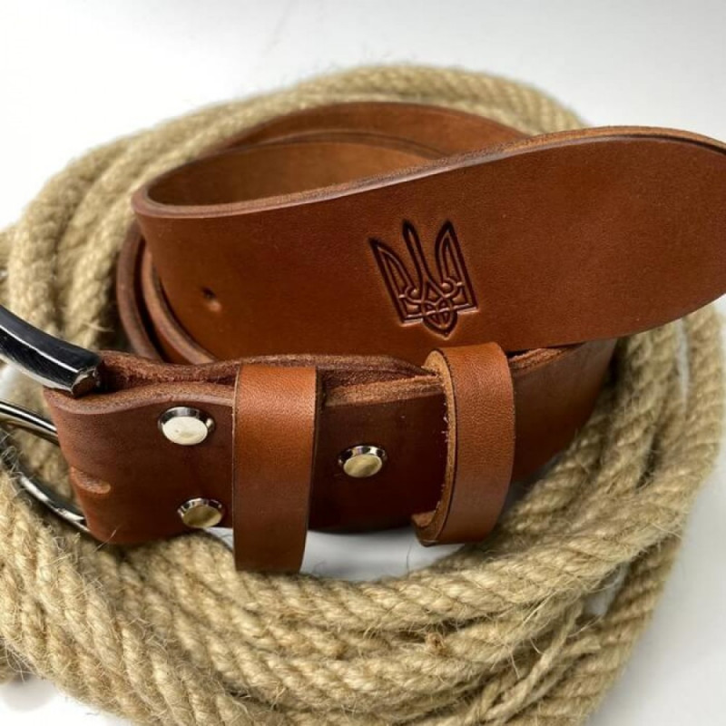 Чоловічий ремінь Florida коричневий тризуб