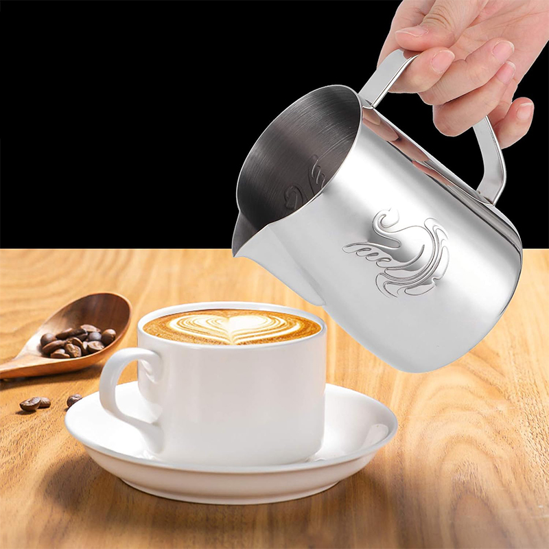 Питчер для молока JibbiJug молочник для вспенивания молока нержавеющая сталь градиент 600 мл Silver