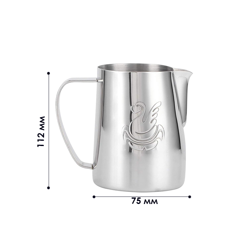 Питчер для молока JibbiJug молочник для вспенивания молока нержавеющая сталь градиент 600 мл Silver