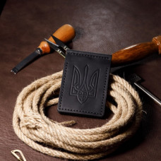 Затискач для грошей чорний Тризуб