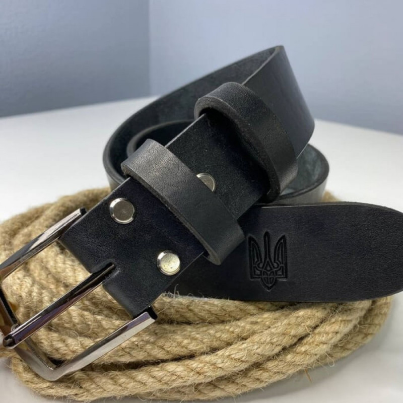 Чоловічий ремінь Florida чорний тризуб