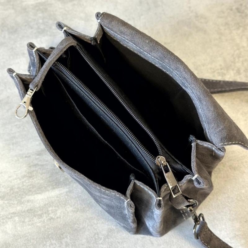 Жіноча сумка замшева Невада графіт