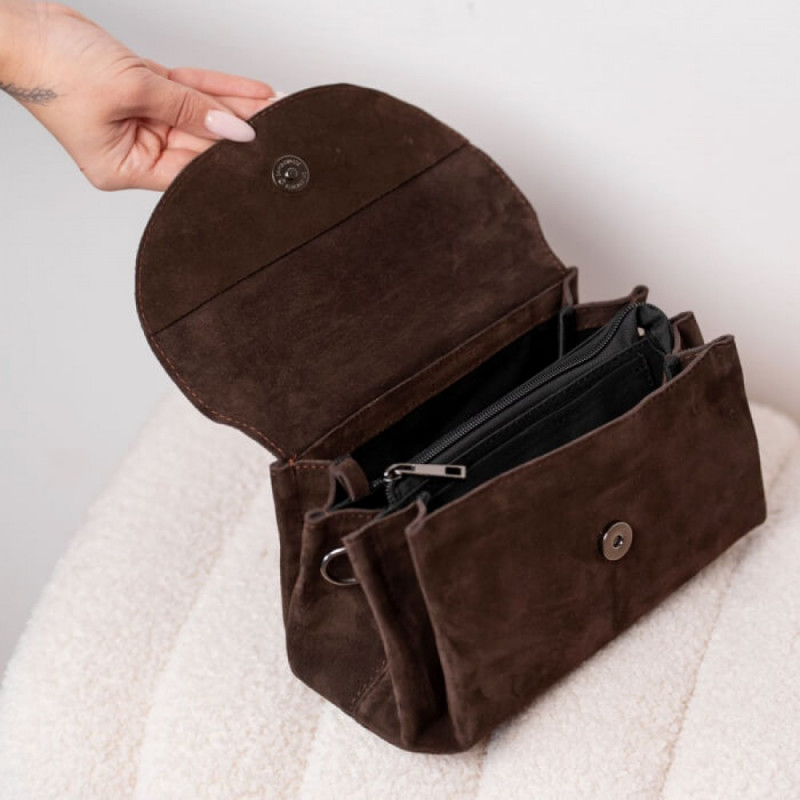 Жіноча сумка замшева Невада коричнева