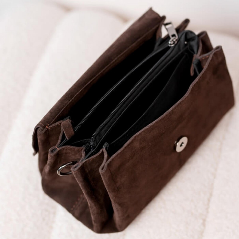 Жіноча сумка замшева Невада коричнева