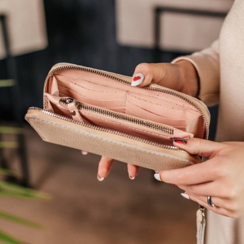 Жіночий клатч рожевий гладкий