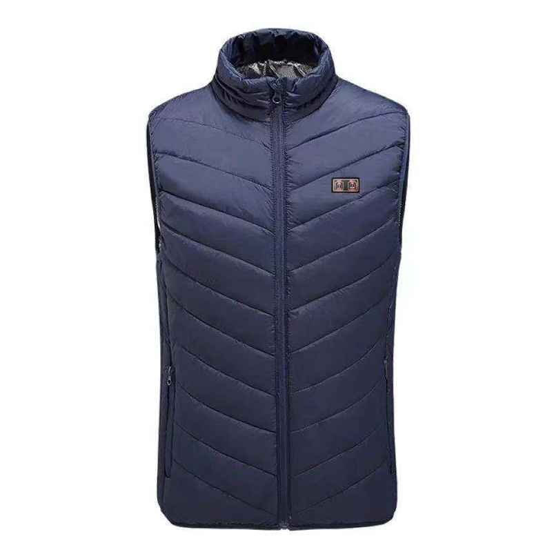 Жилетка с подогревом от повербанка USB M01-9S Blue 9 зон подогрева для туризма рыбалки активного отдыха 2XL