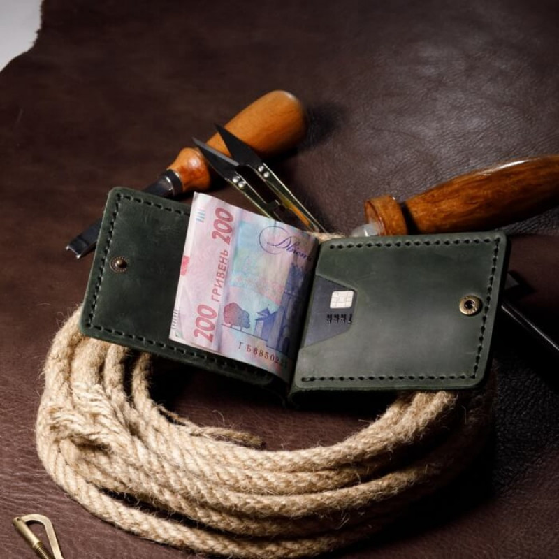 Затискач для грошей зелений MNS