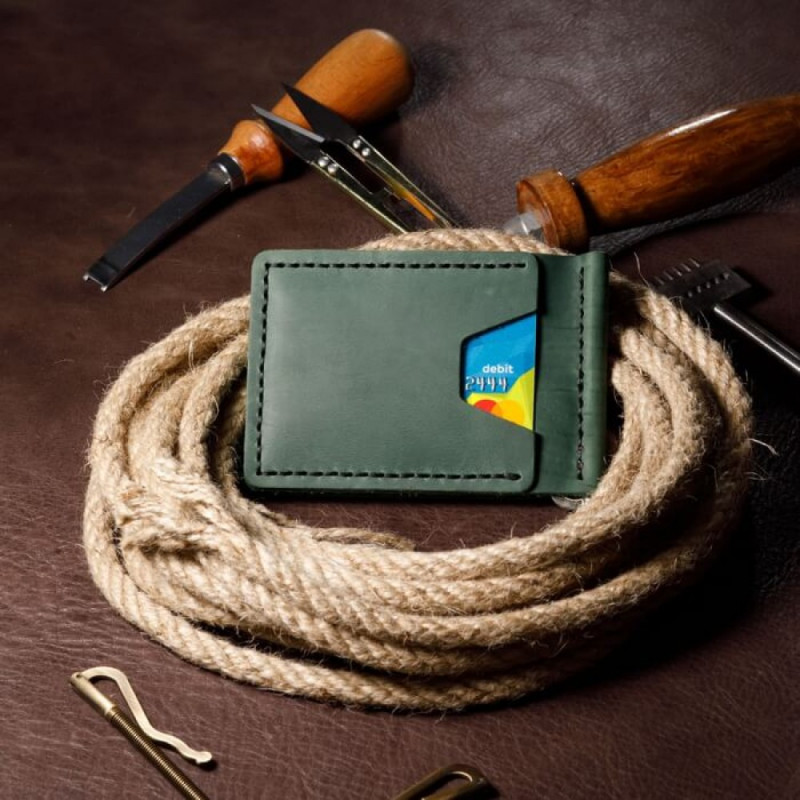 Затискач для грошей зелений MNS