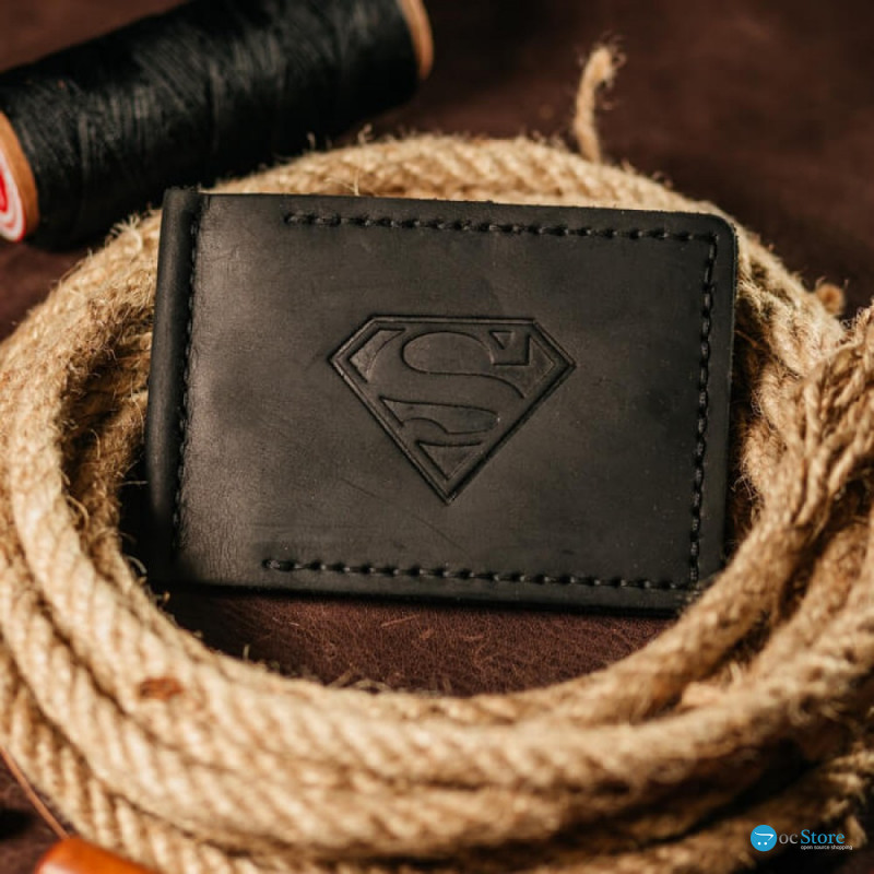 Затискач для грошей чорний Superman