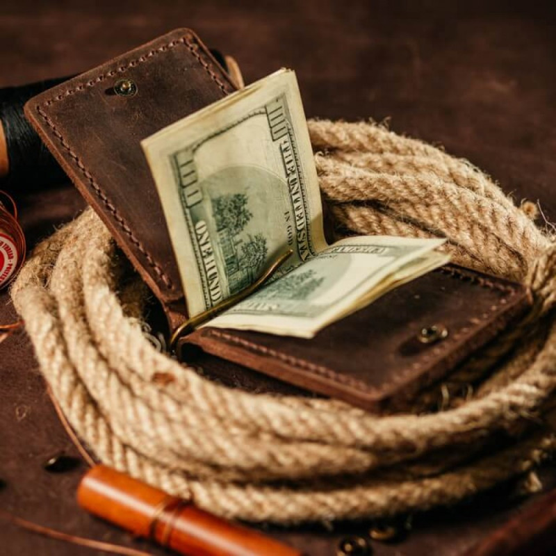 Затискач для грошей коричневий Superman