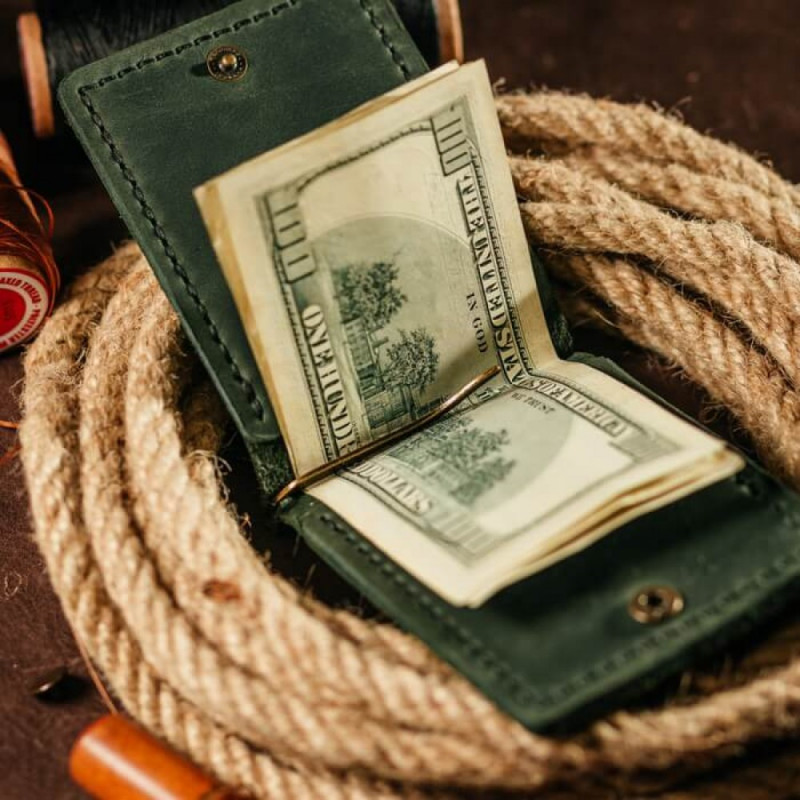 Затискач для грошей зелений Superman