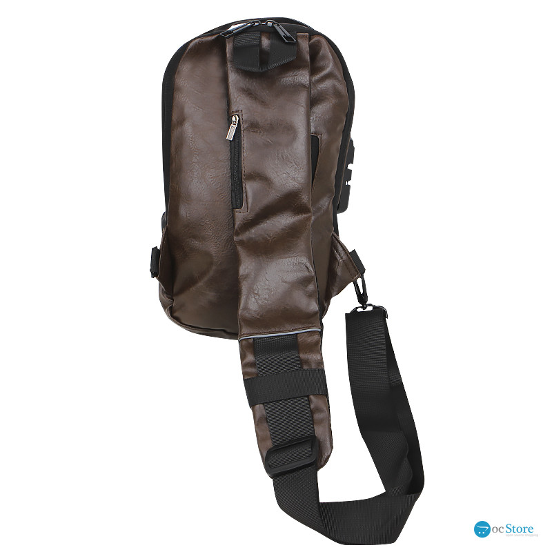 Сумка 694 нагрудная через плечо с кодовым замком влагостойкая Dark Brown