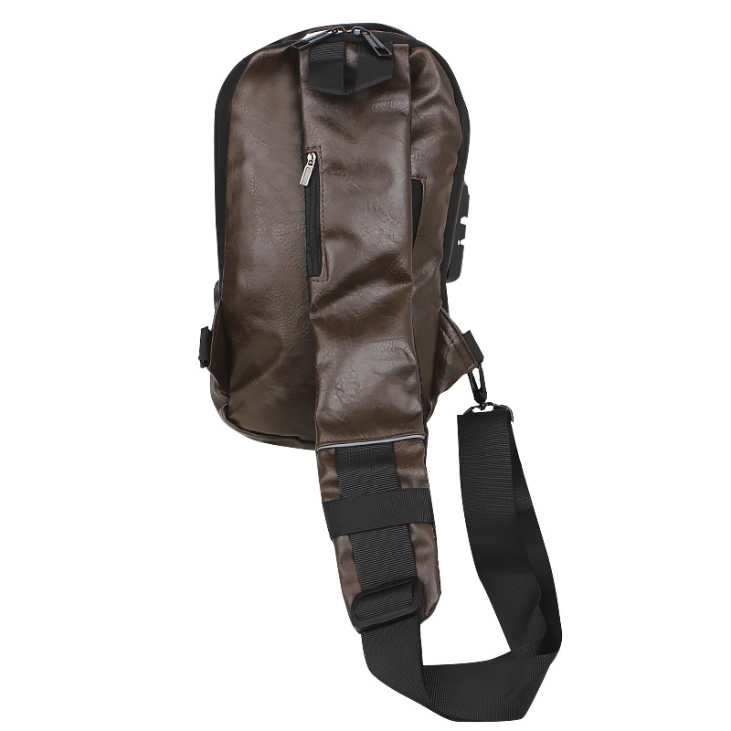 Сумка 694 нагрудная через плечо с кодовым замком влагостойкая Dark Brown