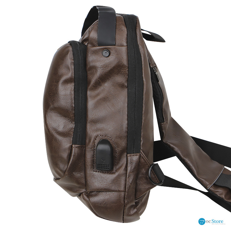 Сумка 694 нагрудная через плечо с кодовым замком влагостойкая Dark Brown