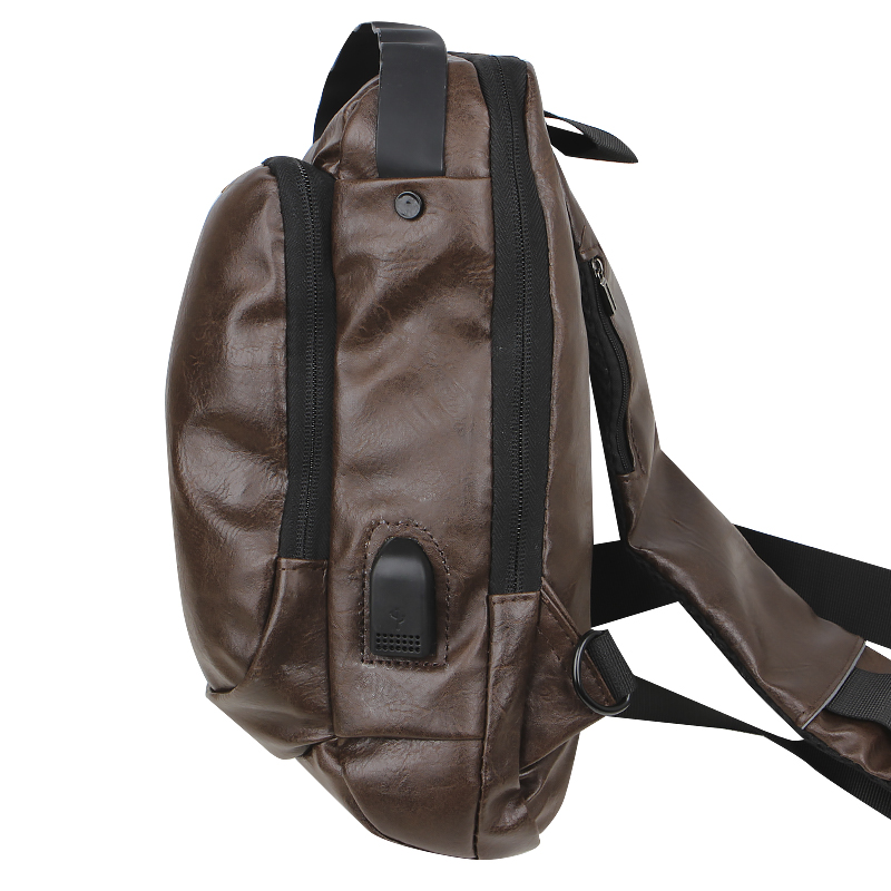 Сумка 694 нагрудная через плечо с кодовым замком влагостойкая Dark Brown