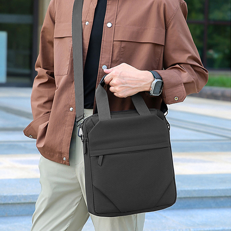 Сумка через плечо 809 вместительная на несколько отделений с ручками 31*27*7 см Gray