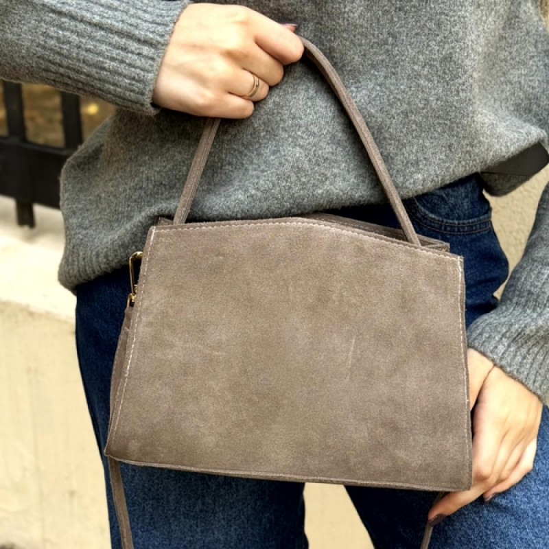 Жіноча сумка замшева Кароліна моко