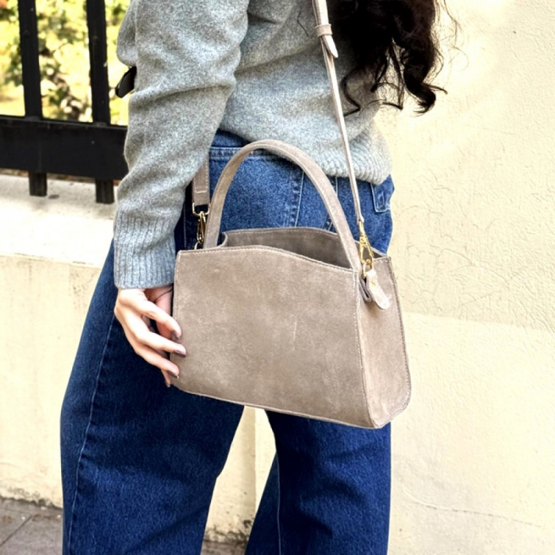 Жіноча сумка замшева Кароліна моко