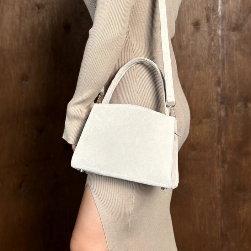 Жіноча сумка замшева Кароліна бежева