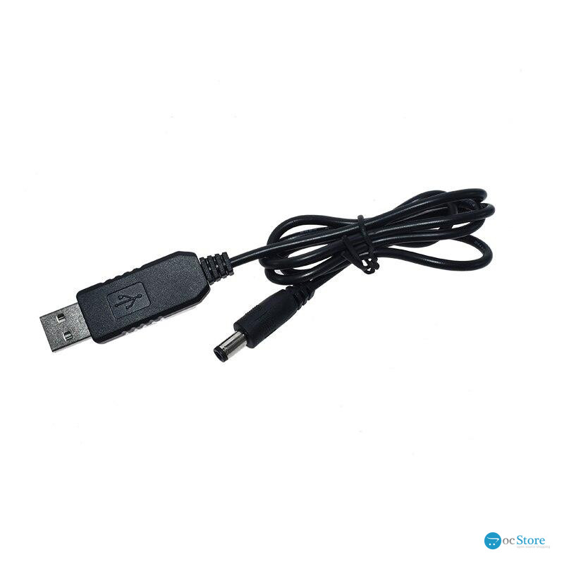 Кабель з перетворювачем напруги з 5В на 12В USB - DC 5.5x2.1мм 1А 1м для живлення для Wi-Fi роутера