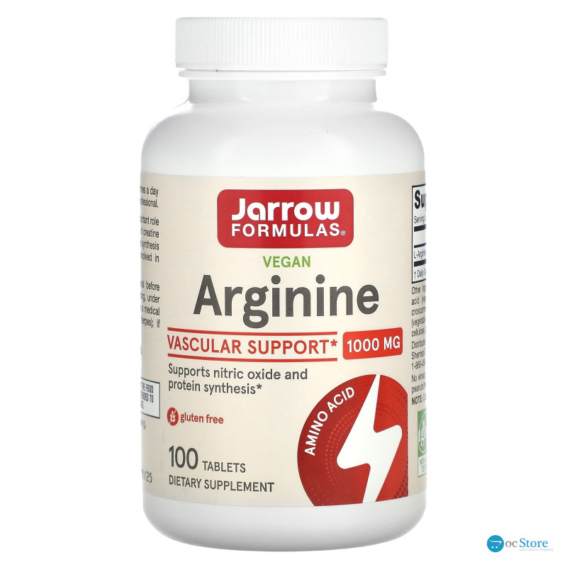 Аргінін, Arginine, Jarrow Formulas, 1000 мг, 100 таблеток