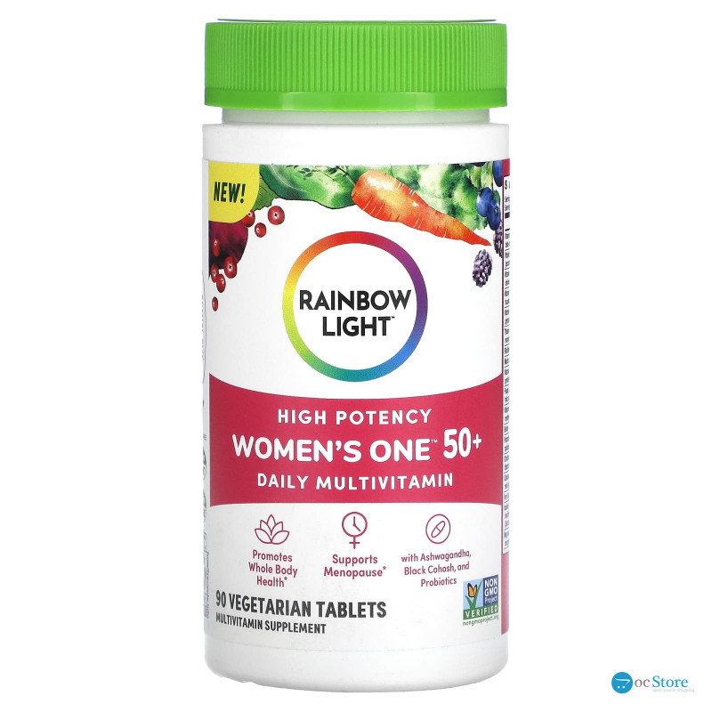 Мультивітаміни для жінок 50+, Women's One 50+, Rainbow Light, щоденні, 90 вегетаріанських таблеток