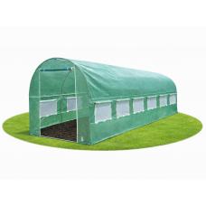 Садова теплиця 9 м² (4,5 × 2 × 2 м) з вікнами, армована плівка UV-4, Зелена (Польща)