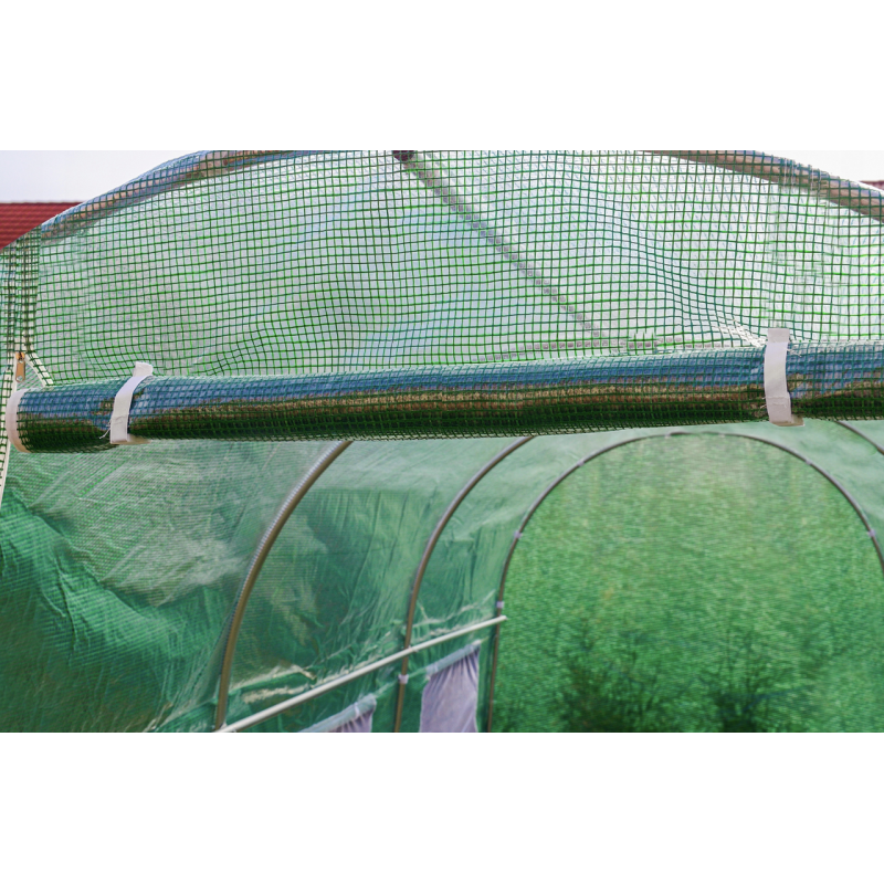 Садова теплиця 9 м² (4,5 × 2 × 2 м) з вікнами, армована плівка UV-4, Зелена (Польща)