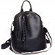 Шкіряний класичний жіночий рюкзак 26х32х15, наплічна сумка з багатьма відділеннями, чорна