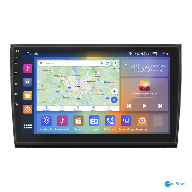 Штатная магнитола Lesko для Fiat Bravo II 2007-2014 экран 9" 4/64Gb CarPlay 4G Wi-Fi GPS Prime