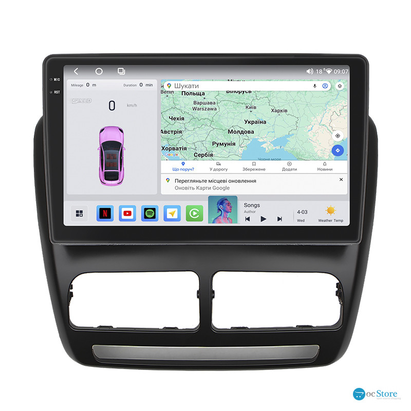 Штатная магнитола Lesko для Fiat Doblo II 2009-2015 экран 10" 4/64 QLED CarPlay 4G Wi-Fi GPS 360 Prime
