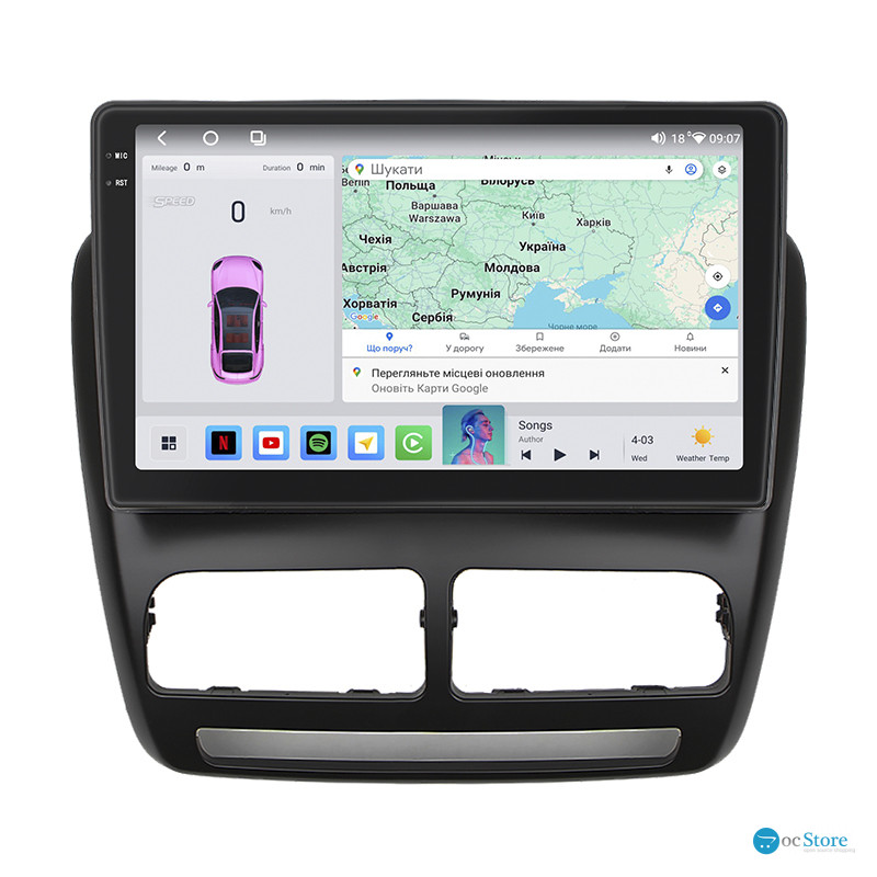 Штатная магнитола Lesko для Opel Combo D 2011-2017 экран 10" 4/64 QLED CarPlay 4G Wi-Fi GPS 360 Prime