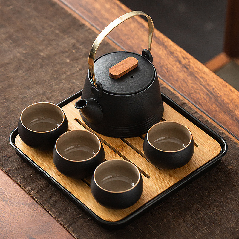 Дорожный набор для чайной церемонии керамический Black
