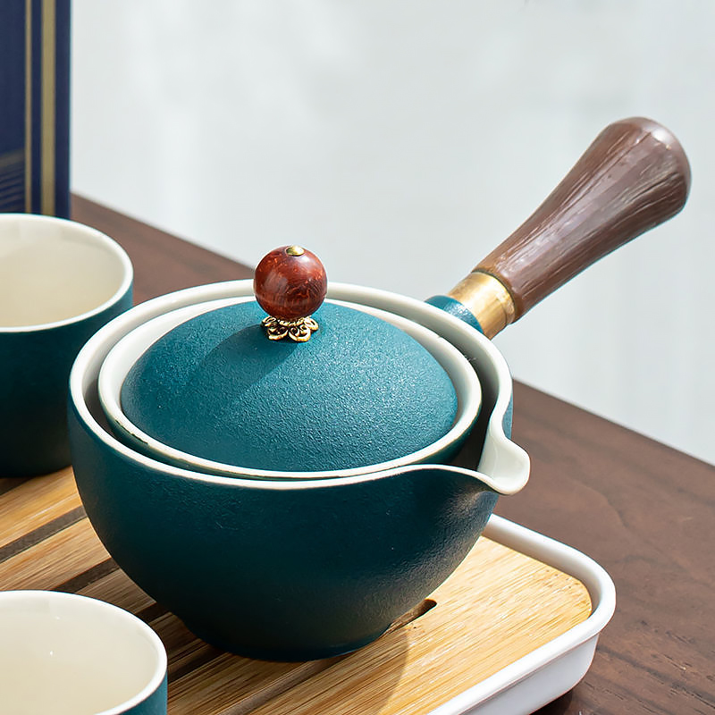 Дорожный набор для чайной церемонии керамический Green Sand