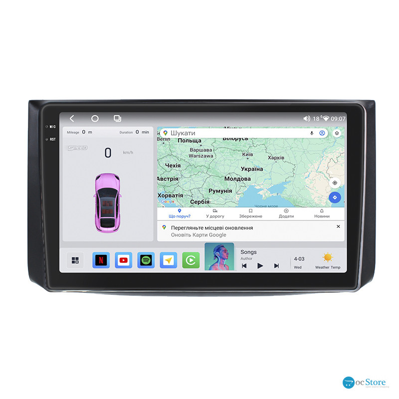 Штатная магнитола Lesko для Chevrolet Aveo I Рестайлинг 2006-2012 экран 9" 4/64 QLED CarPlay 4G Wi-Fi GPS 360 Prime