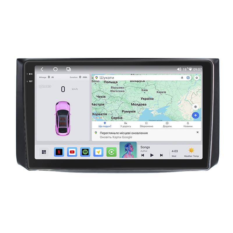 Штатная магнитола Lesko для Chevrolet Aveo I Рестайлинг 2006-2012 экран 9" 4/64 QLED CarPlay 4G Wi-Fi GPS 360 Prime