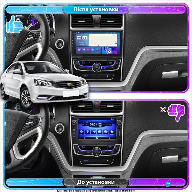 Штатная магнитола Lesko для Geely Emgrand 7 I 2016-2018 экран 9" 4/64Gb CarPlay 4G Wi-Fi GPS Prime