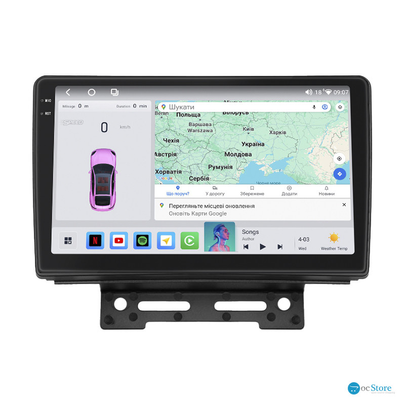 Штатная магнитола Lesko для Geely Emgrand 7 I 2016-2018 экран 9" 4/64 QLED CarPlay 4G Wi-Fi GPS 360 Prime