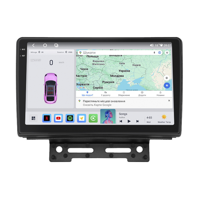 Штатная магнитола Lesko для Geely Emgrand 7 I 2016-2018 экран 9" 4/64 QLED CarPlay 4G Wi-Fi GPS 360 Prime