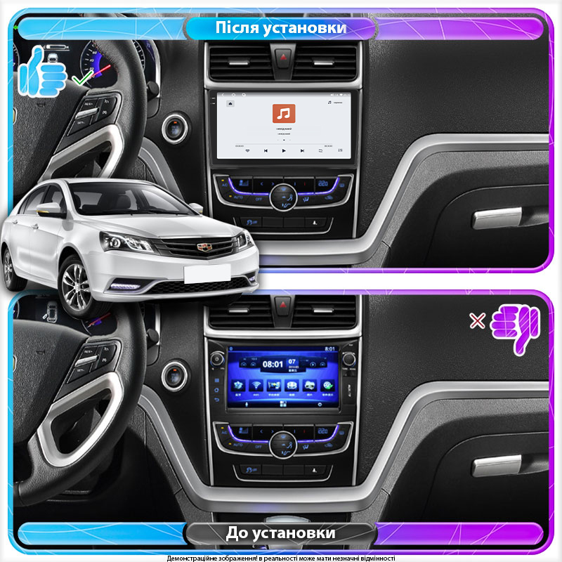 Штатная магнитола Lesko для Geely Emgrand 7 I 2016-2018 экран 9" 4/64 QLED CarPlay 4G Wi-Fi GPS 360 Prime