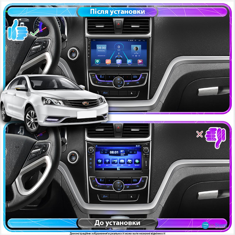 Штатная магнитола Lesko для Geely Emgrand 7 I 2016-2018 экран 9" 2/32Gb 4G Wi-Fi GPS Top