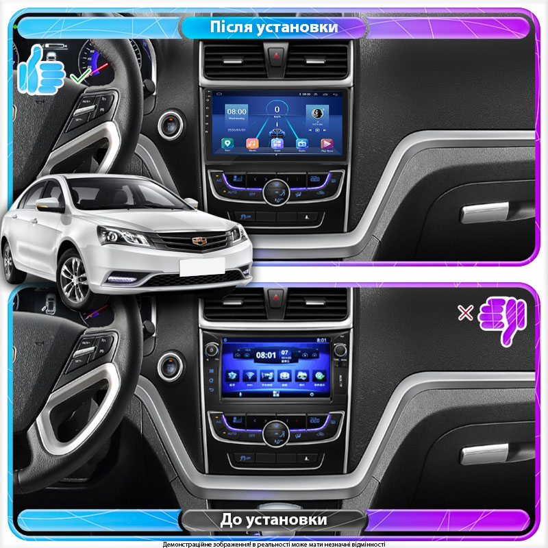 Штатная магнитола Lesko для Geely Emgrand 7 I 2016-2018 экран 9" 4/64Gb 4G Wi-Fi GPS Top