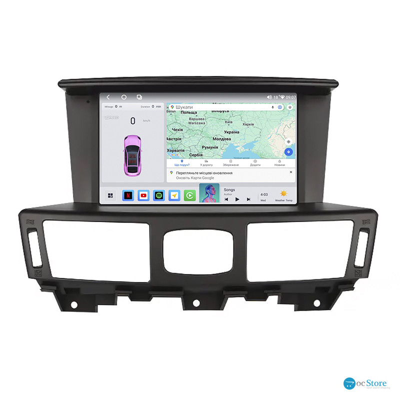 Штатная магнитола Lesko для Infiniti Q70 I Рестайлинг 2014-2019 экран 9" 4/64 QLED CarPlay 4G Wi-Fi GPS 360 Prime