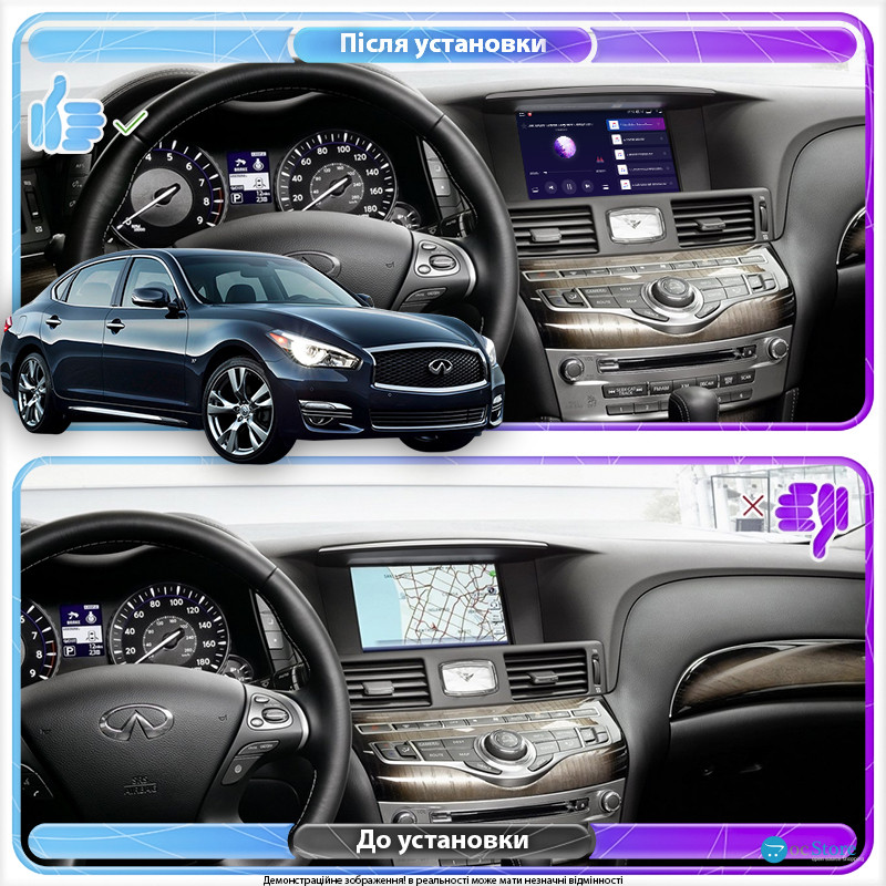 Штатная магнитола Lesko для Infiniti Q70 I Рестайлинг 2014-2019 экран 9" 2/32Gb 4G Wi-Fi GPS Top